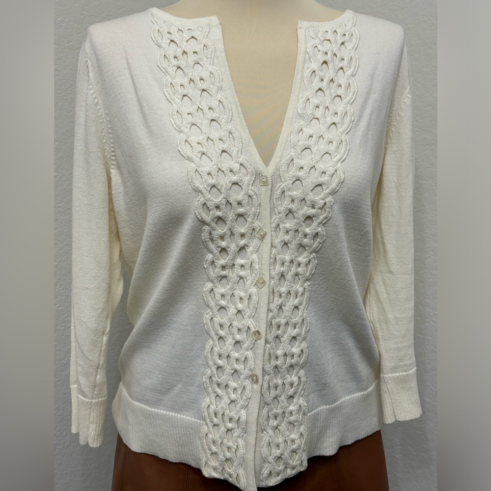 Cold Water Creek Ivory Cardigan Size Medium (10-12)